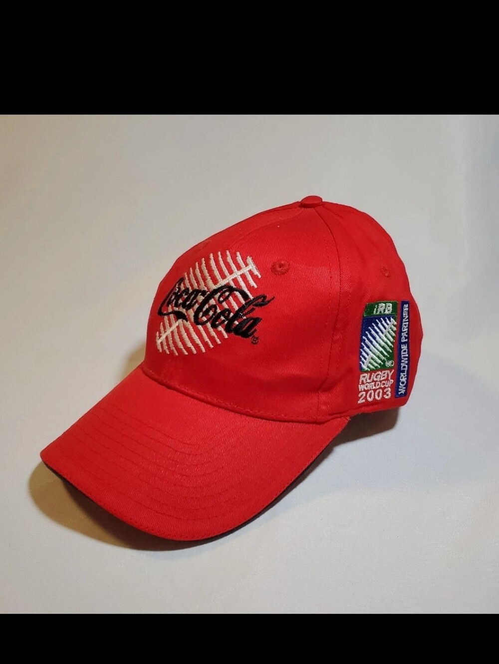 Vintage 2003 Coca-Cola Rugby World Cup Hat Official Sponsor Cap IRB Red